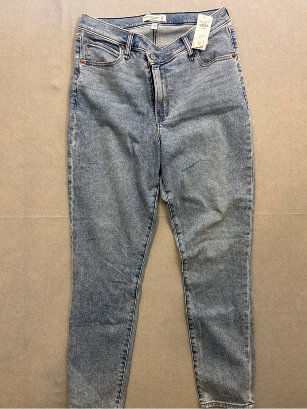 Abercrombie & Fitch Light Blue Super Skinny Ankle High Rise Jeans 12L Curve Love